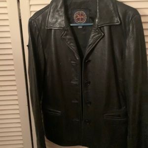 Leather blazer  with pockets